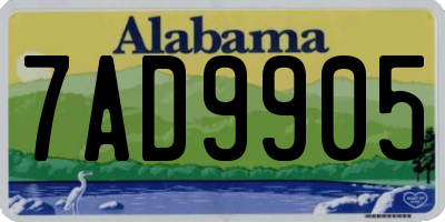 AL license plate 7AD9905