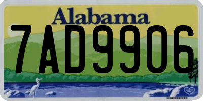 AL license plate 7AD9906