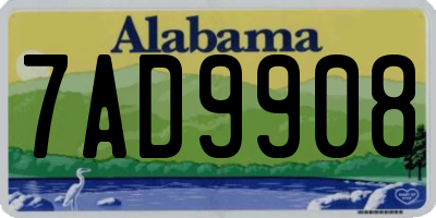 AL license plate 7AD9908