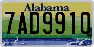 AL license plate 7AD9910