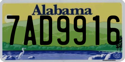 AL license plate 7AD9916