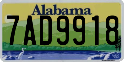 AL license plate 7AD9918