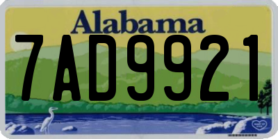AL license plate 7AD9921