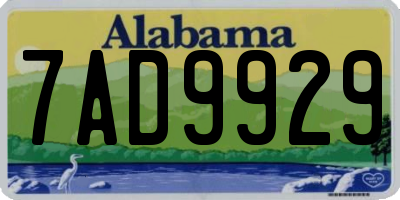AL license plate 7AD9929