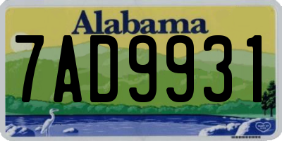 AL license plate 7AD9931