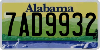 AL license plate 7AD9932