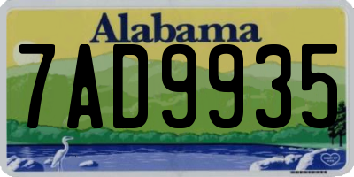 AL license plate 7AD9935