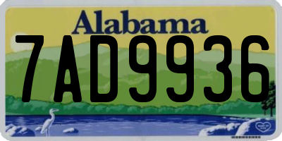 AL license plate 7AD9936