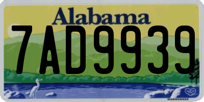 AL license plate 7AD9939