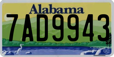 AL license plate 7AD9943