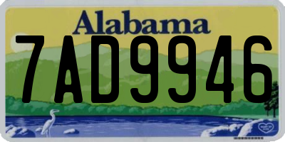 AL license plate 7AD9946