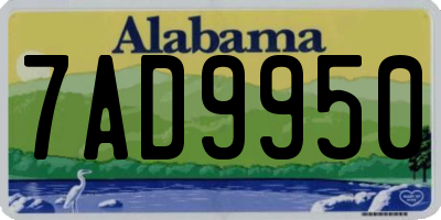AL license plate 7AD9950