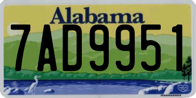 AL license plate 7AD9951