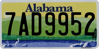 AL license plate 7AD9952