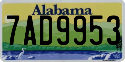 AL license plate 7AD9953