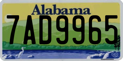 AL license plate 7AD9965