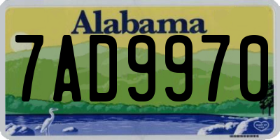 AL license plate 7AD9970