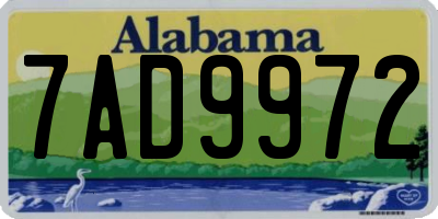 AL license plate 7AD9972