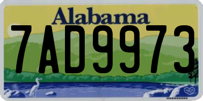 AL license plate 7AD9973