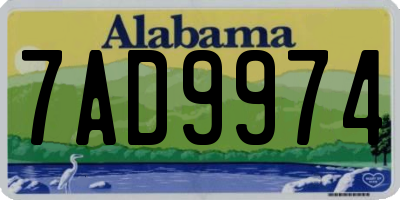 AL license plate 7AD9974