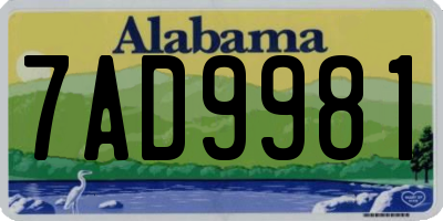 AL license plate 7AD9981