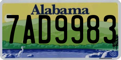 AL license plate 7AD9983