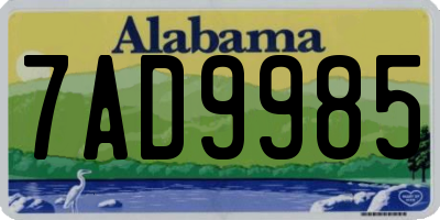 AL license plate 7AD9985