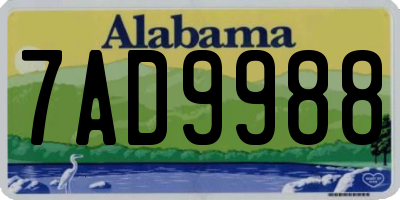 AL license plate 7AD9988