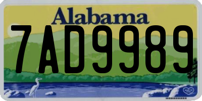 AL license plate 7AD9989