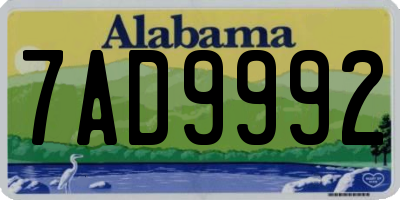 AL license plate 7AD9992