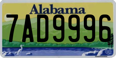 AL license plate 7AD9996