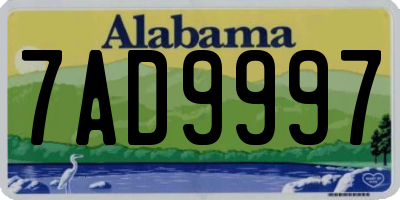 AL license plate 7AD9997