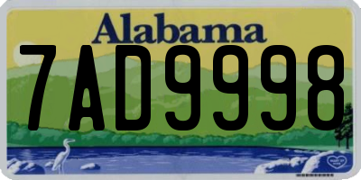 AL license plate 7AD9998