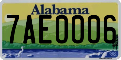 AL license plate 7AE0006