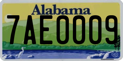 AL license plate 7AE0009