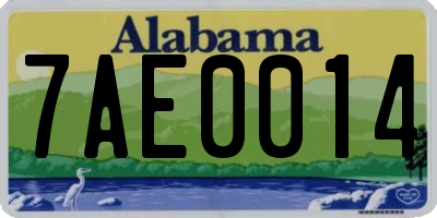 AL license plate 7AE0014