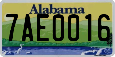 AL license plate 7AE0016