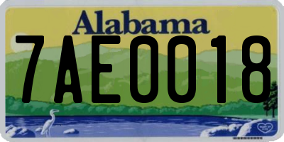 AL license plate 7AE0018