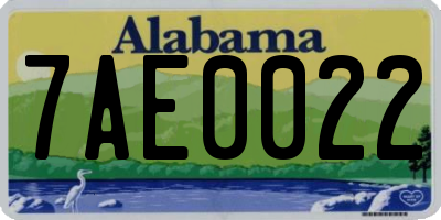 AL license plate 7AE0022