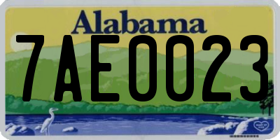 AL license plate 7AE0023