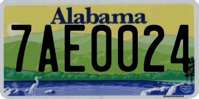 AL license plate 7AE0024