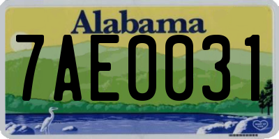 AL license plate 7AE0031