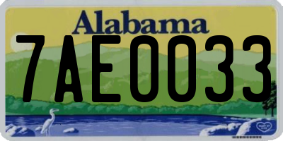 AL license plate 7AE0033
