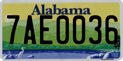 AL license plate 7AE0036