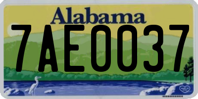AL license plate 7AE0037