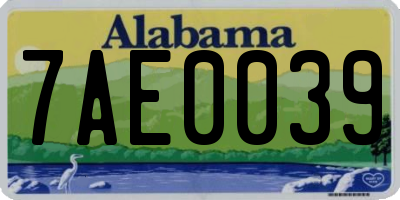 AL license plate 7AE0039
