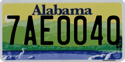 AL license plate 7AE0040