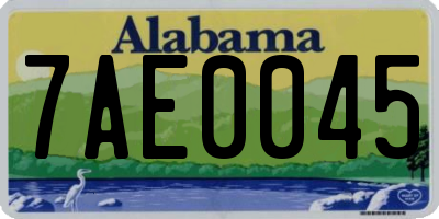 AL license plate 7AE0045