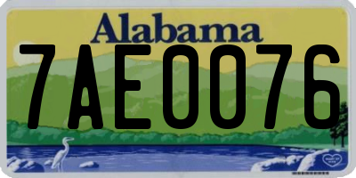 AL license plate 7AE0076
