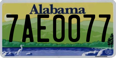 AL license plate 7AE0077